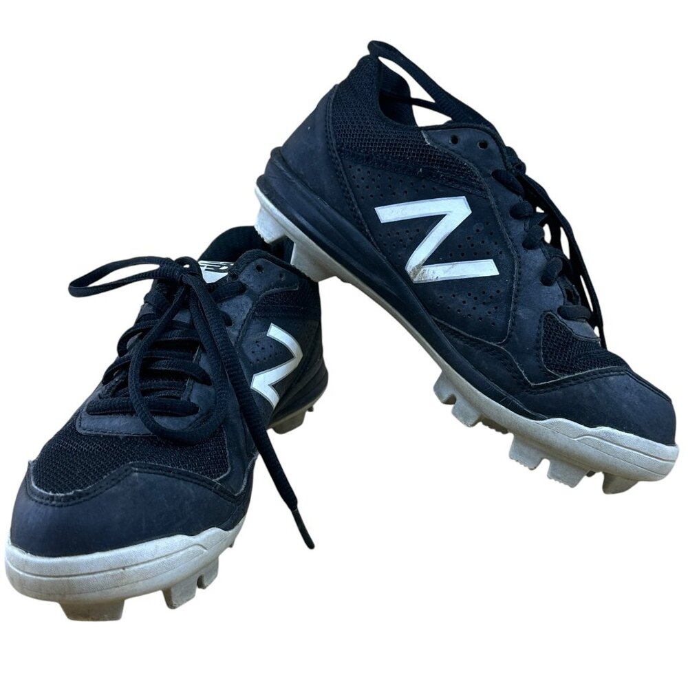 New Balance Boys Baseball Cleats Size 1.5Y Black White JASTARK1 Junior All Stars